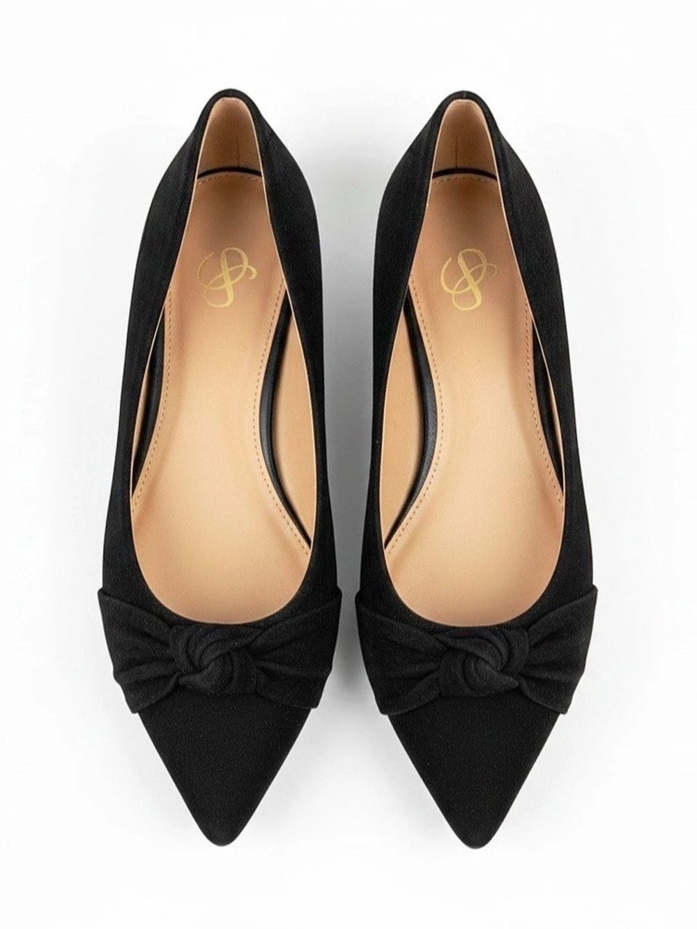 Sam Edelman Black Pointed Toe Flat with Bow - Size 11